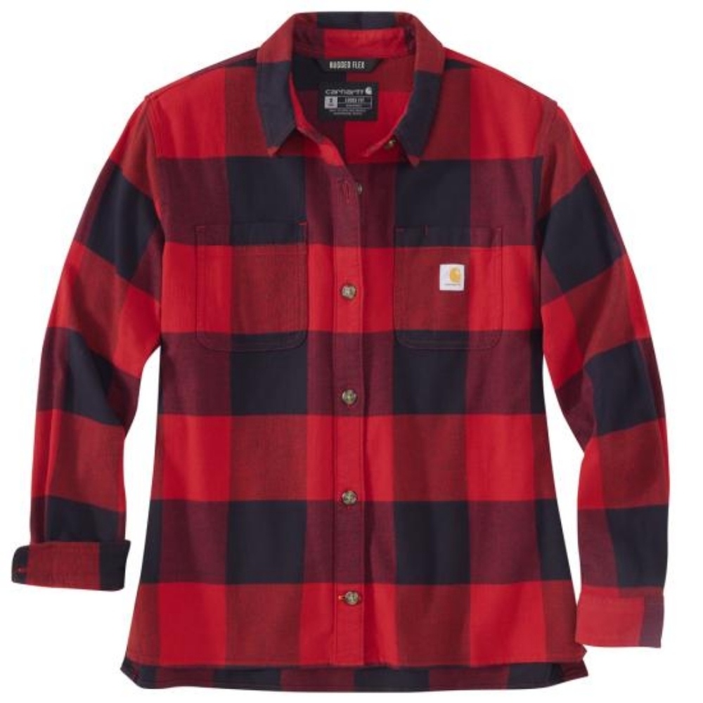 🆕️ CARHARTT WOMEN'S RUGGED FLEX® LOOSE FIT FLANNEL LONG-SLEEVE, size Large